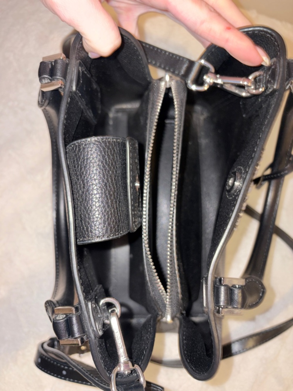 Michael Kors Black Pebbled Leather Satchel with Removable Strap - Picture 3 of 3